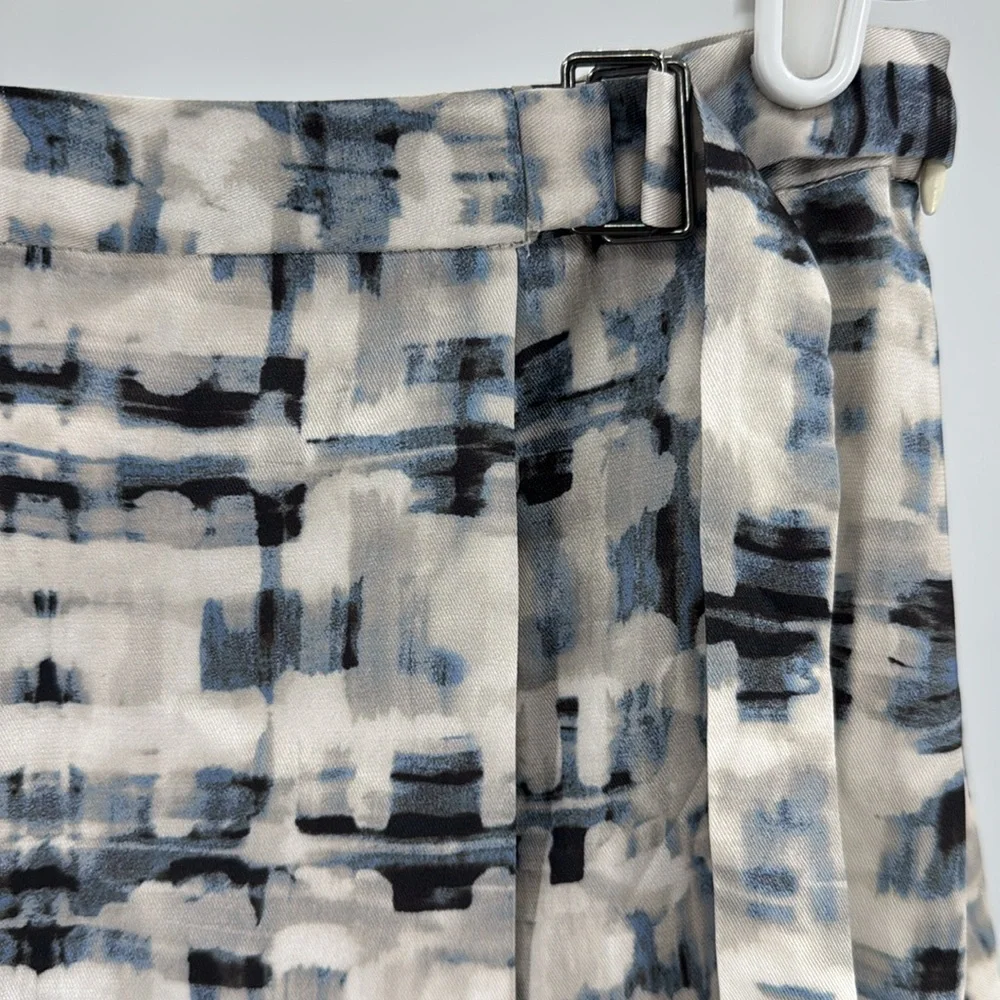 Banana Republic SILKY TWILL WRAP MIDI SKIRT Abstract Print 6 new below knee - Picture 6 of 13